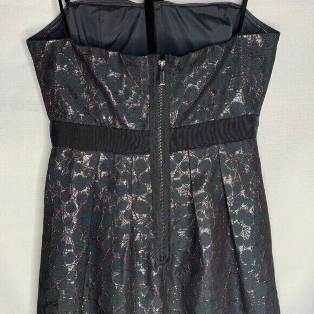 BCBGmaxazria Mini Dress Women’s 4 Black Metallic Jacquard Halter Cocktail Party - Picture 10 of 11